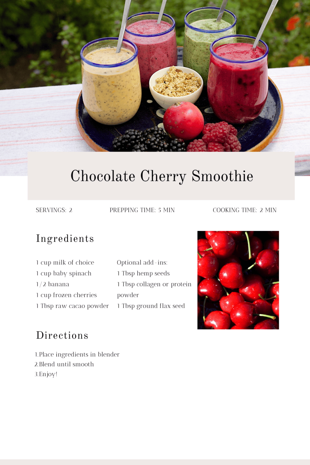 Chocolate Cherry Super&nbsp;Smoothie