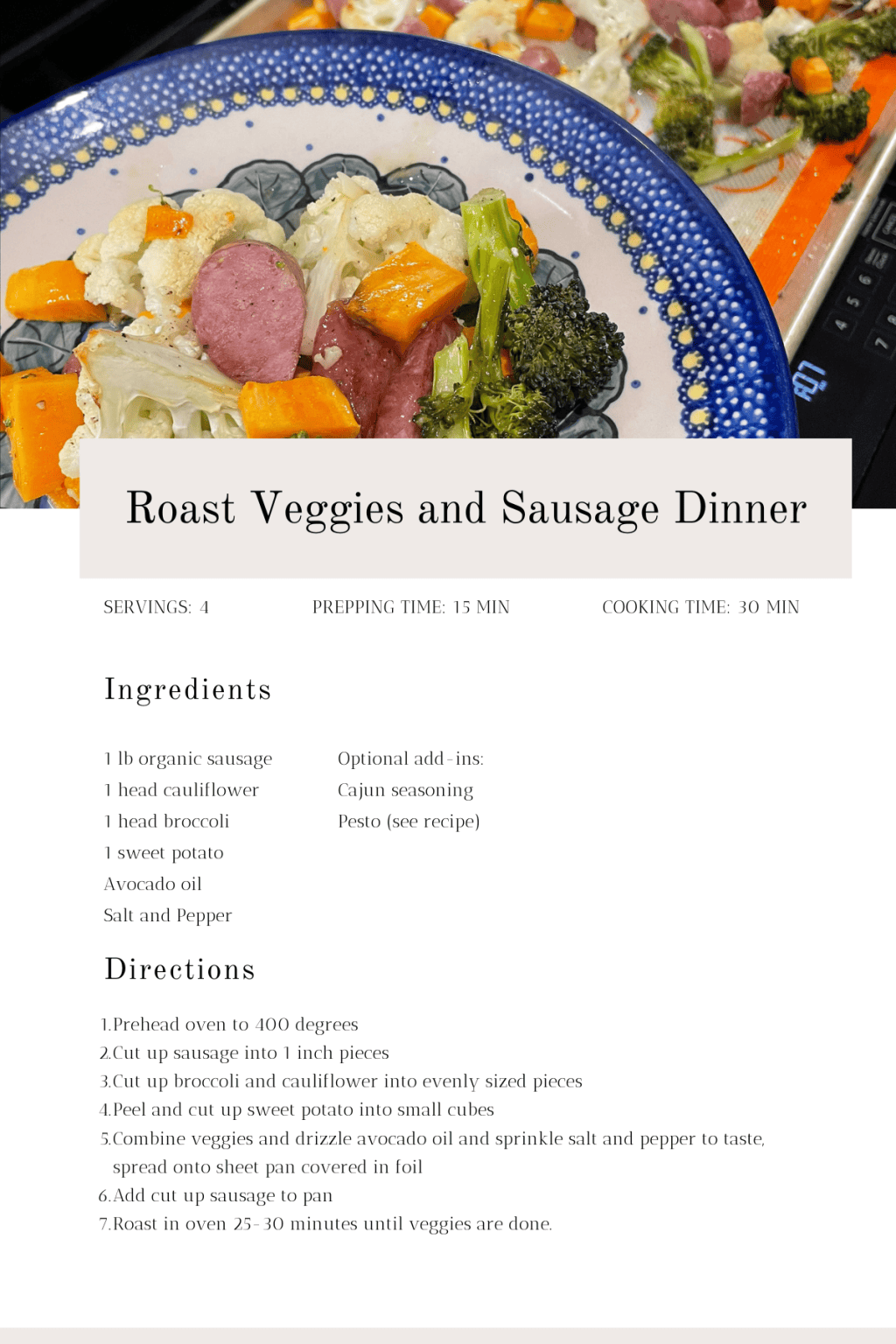 Easy Sheet Pan Dinner&nbsp;Idea